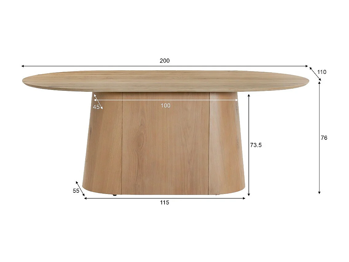 Eetkamertafel Novero - 110x200x76cm