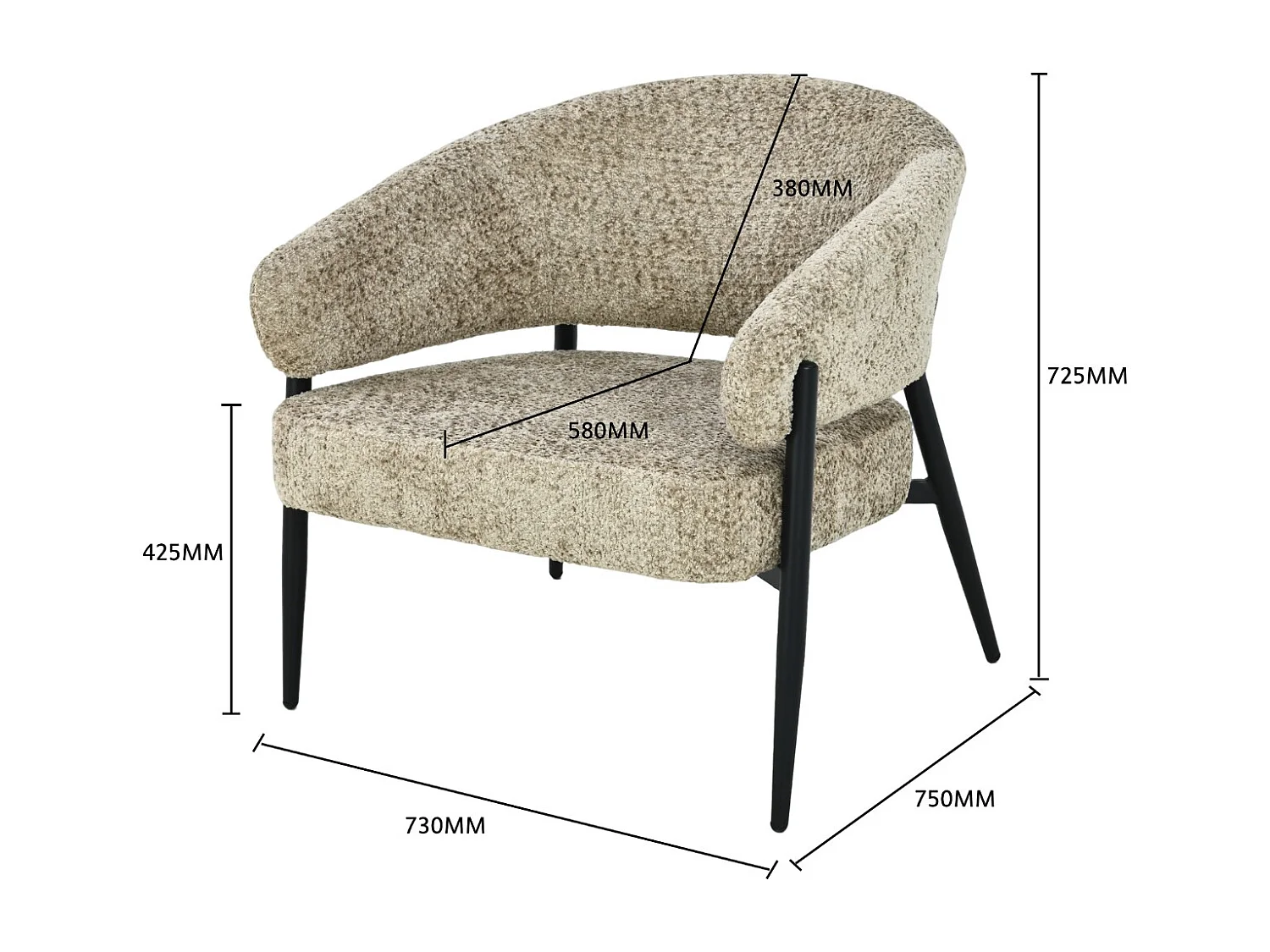 Fauteuil Dilan Venga Liver - 72.5x73x75cm