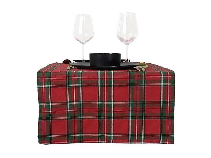 Chemin de table Noël Tartan Rouge - 45x150cm