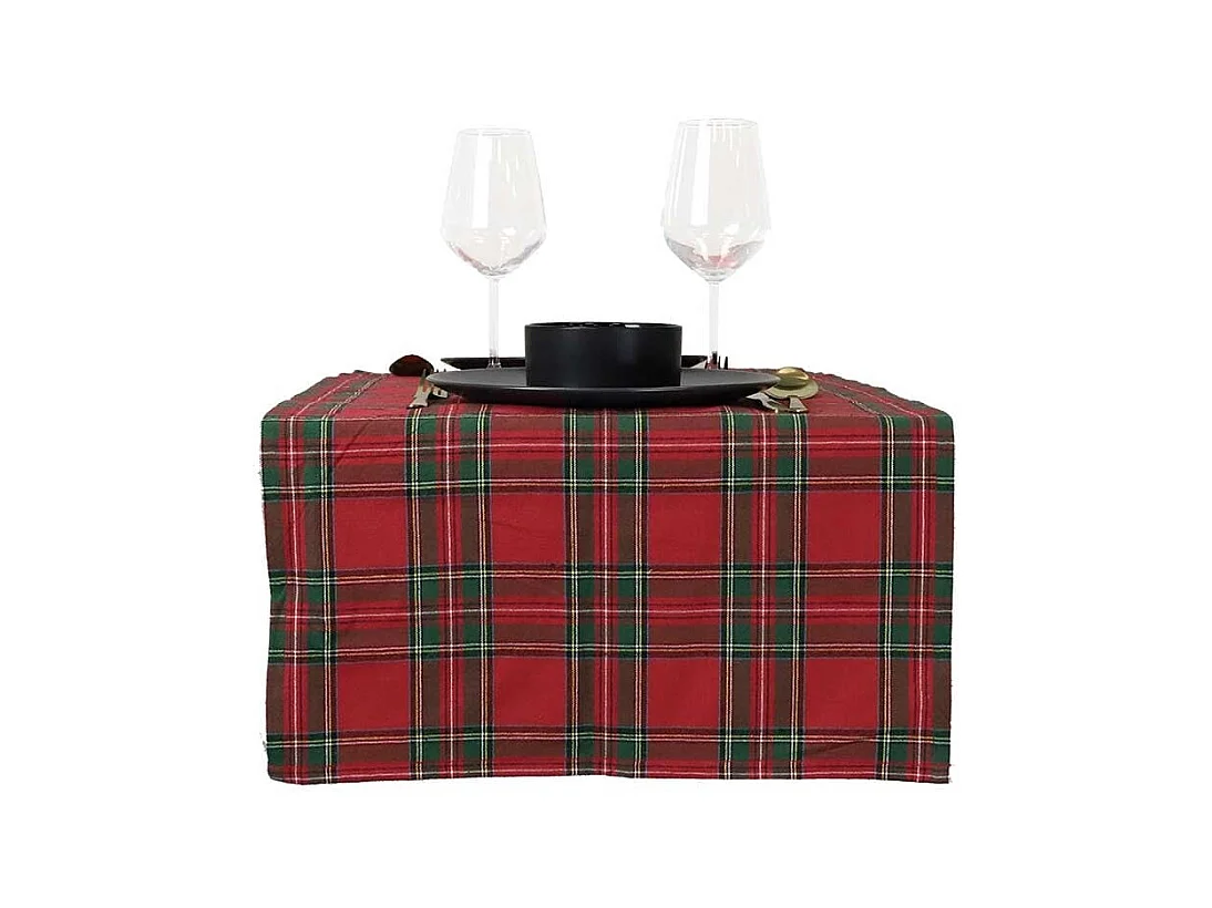 Chemin de table Noël Tartan Rouge - 45x150cm