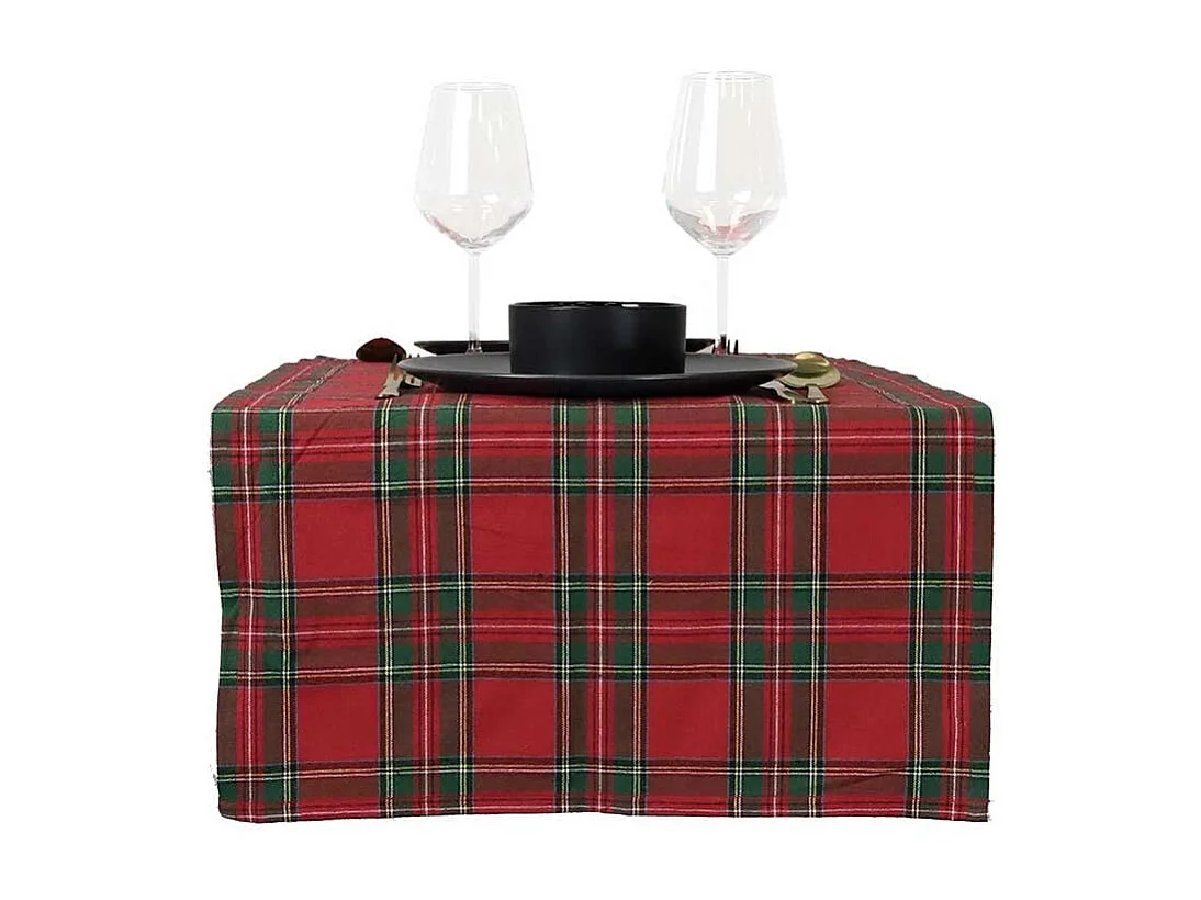 Chemin de table Noël Tartan Rouge - 45x150cm