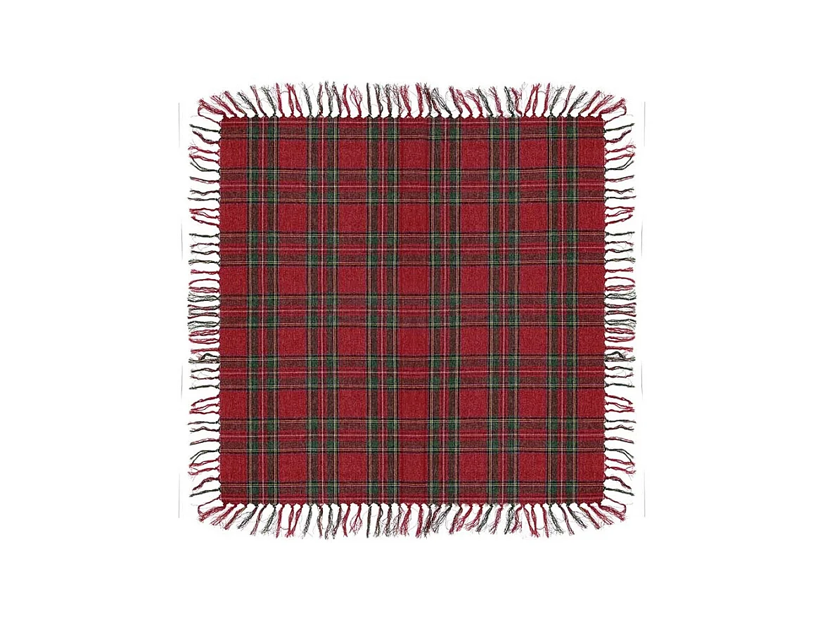 Nappe de Noël à carreaux écossais - 90x90cm - Rouge