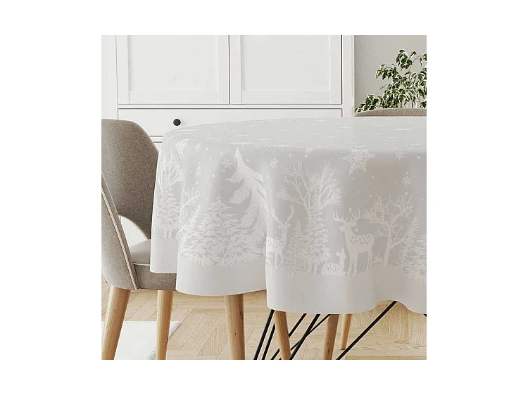 Tischdecke Rody - 180Øcm - Weiß