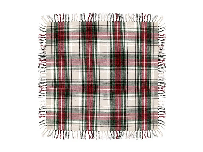 Tafelkleed Xmas Tartan - 90x90cm - White