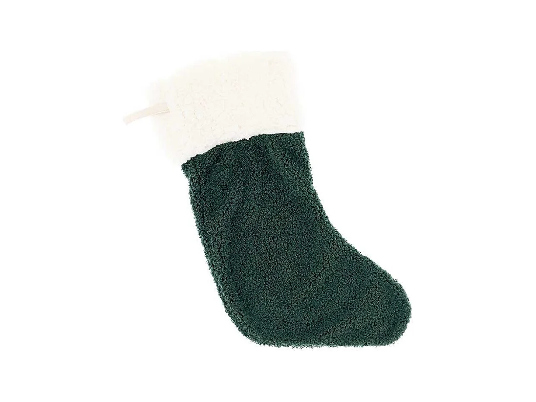 Chaussette de Noël Hanna vert foncé - 45 x 25 cm