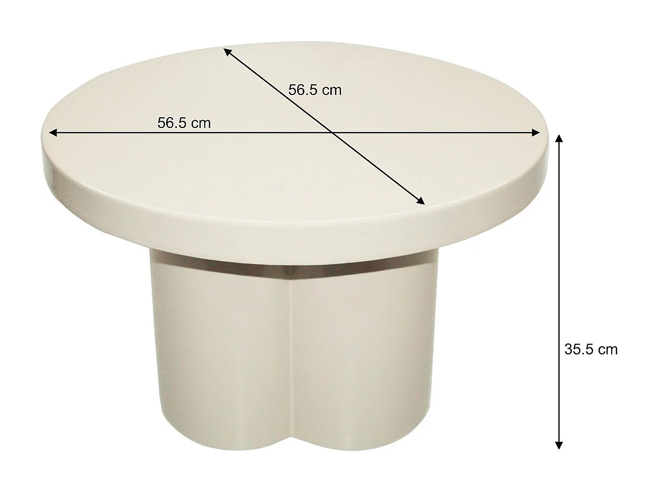 Salontafel Noa Off White - 56.5x56.5x35.5cm