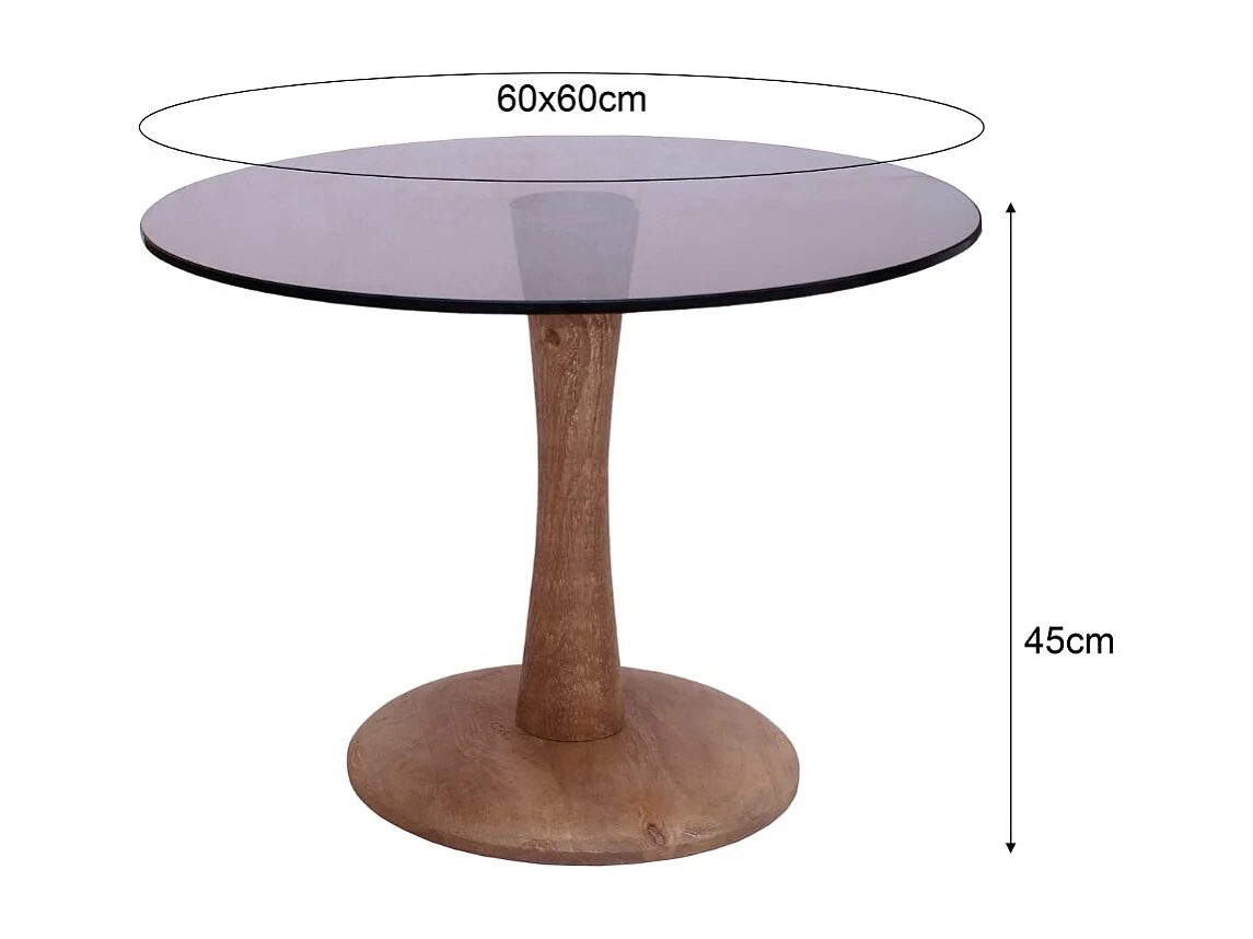 Bijzettafel Faye Almond - 60x60x45cm