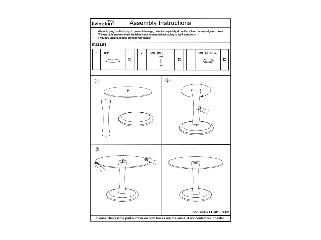 Bijzettafel Faye Almond - 60x60x45cm