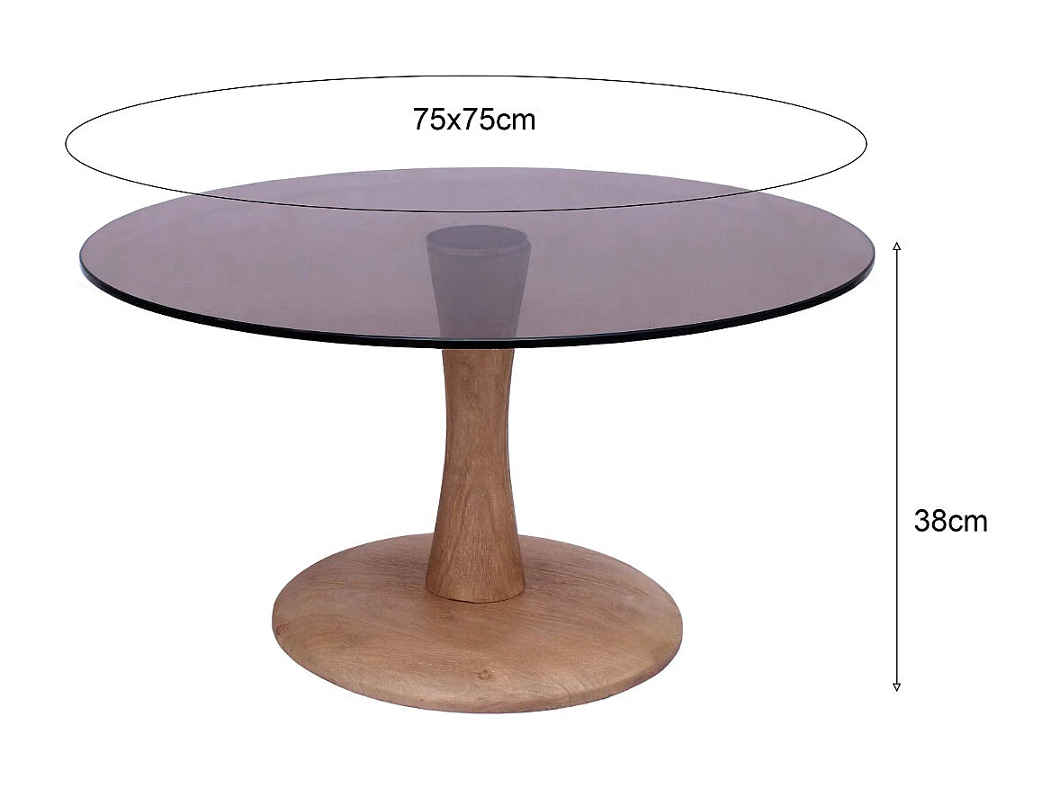 Bijzettafel Faye Almond - 75x75x30cm
