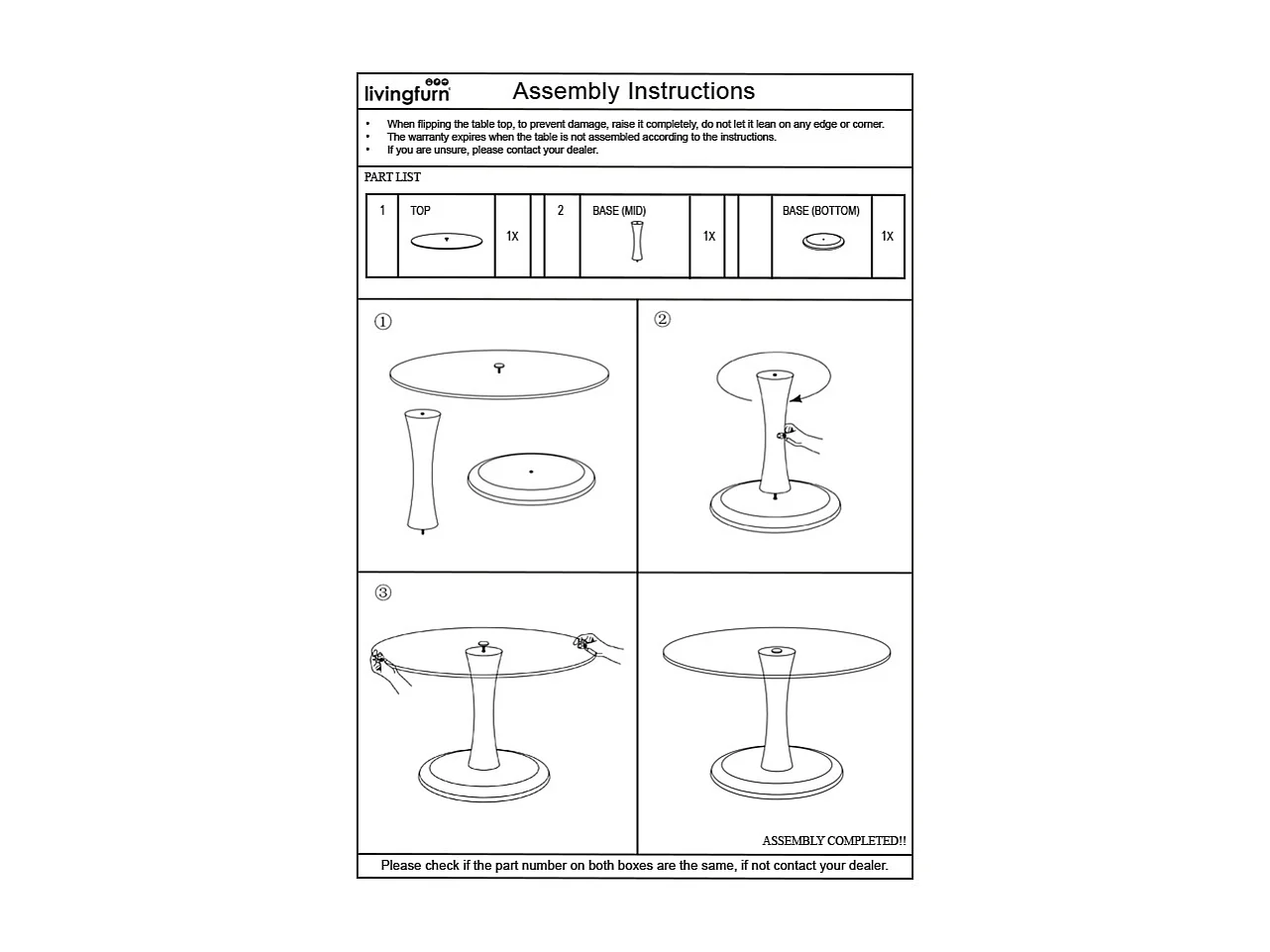 Bijzettafel Faye Almond - 75x75x30cm