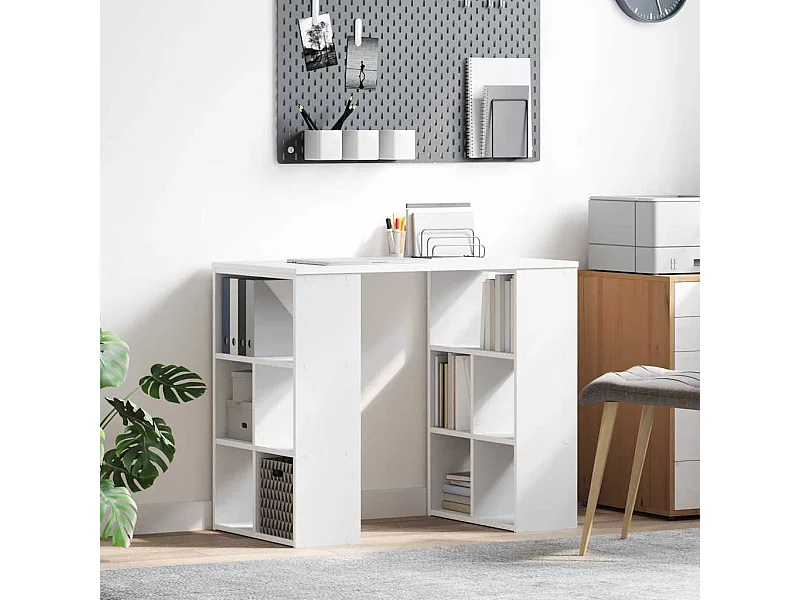 Bureau avec étagère Blanc 90 x 50 x 75 cm Bois d'ingénierie