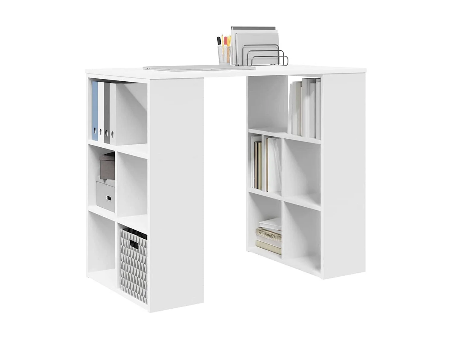 Bureau avec étagère Blanc 90 x 50 x 75 cm Bois d'ingénierie