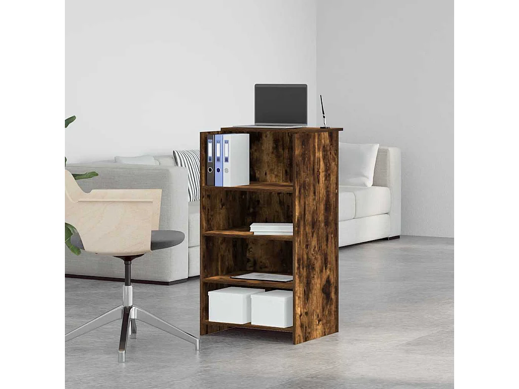 Bureau de réception chêne fumé 55x50x103,5 cm bois d'ingénierie