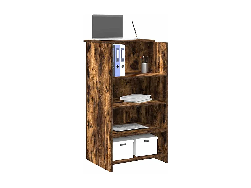 Receptiebalie 55x50x103,5 cm bewerkt hout gerookt eikenkleurig