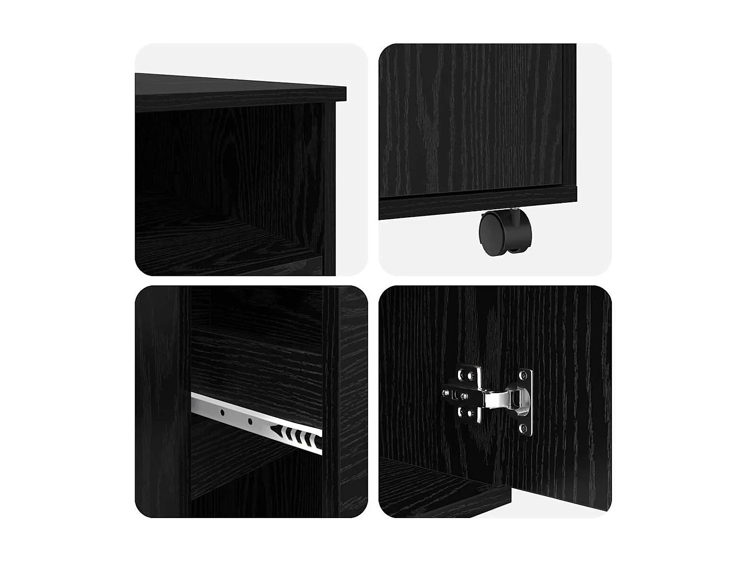 Bureau avec roulettes avec tiroir Chêne noir 91 x 50 x 77 cm