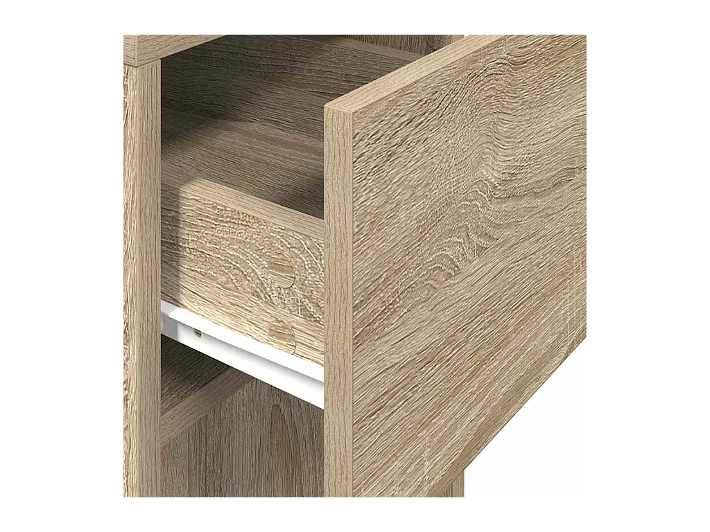 Support de tour d'ordinateur et tiroir chêne sonoma 30x44x74 cm