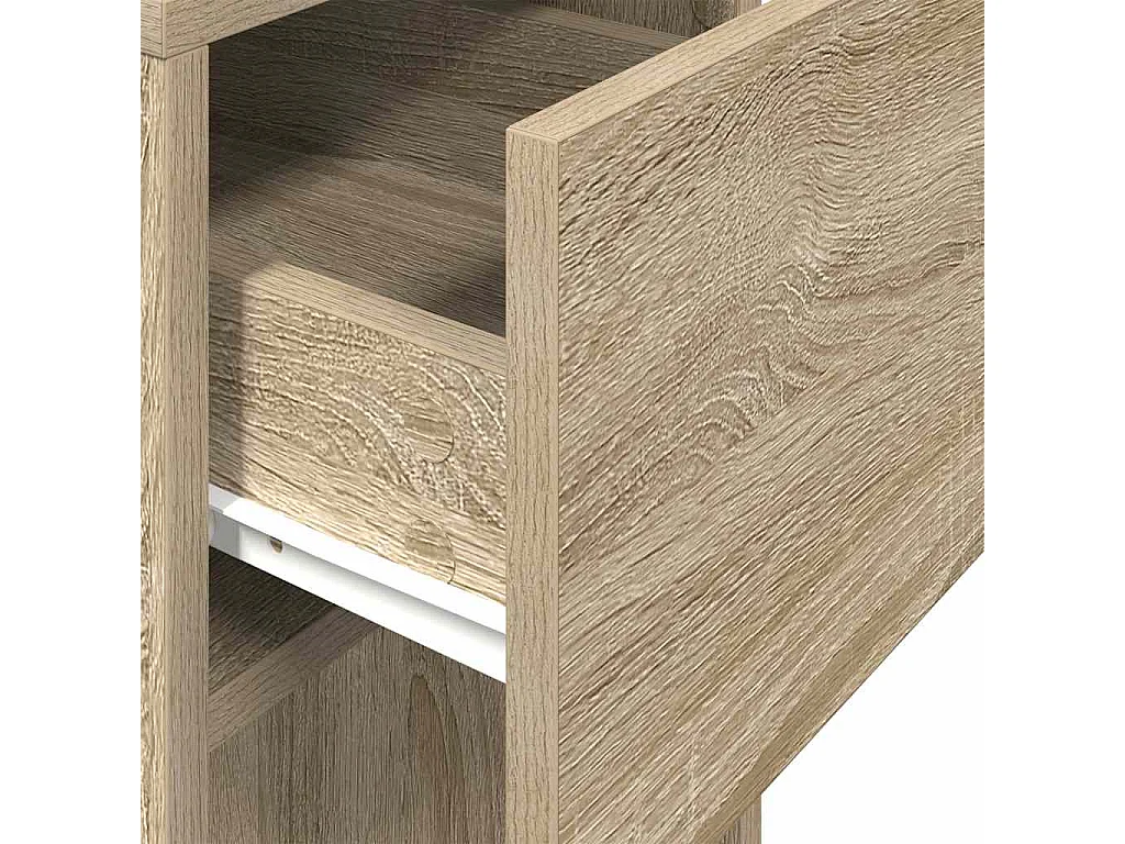 Support de tour d'ordinateur et tiroir chêne sonoma 30x44x74 cm