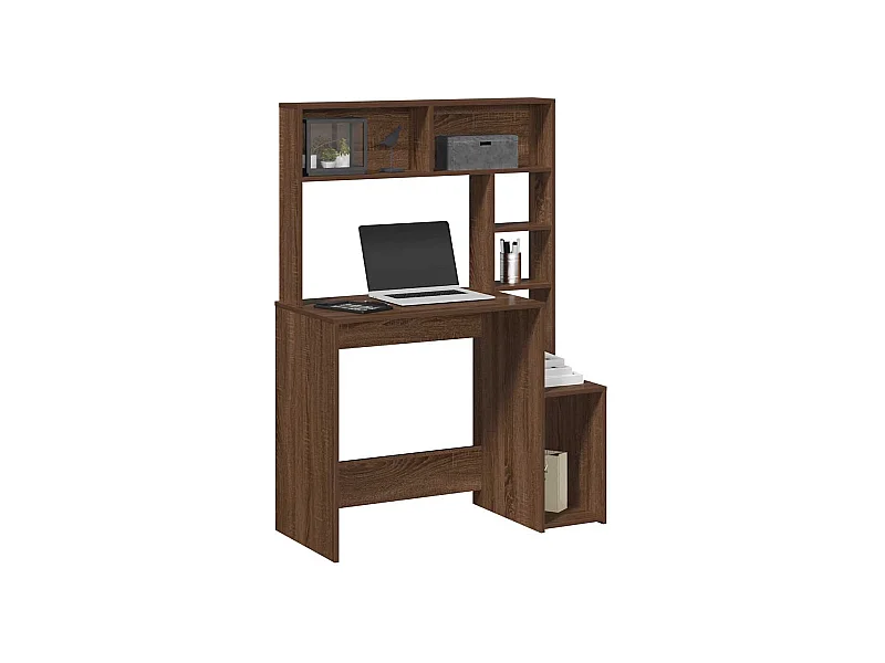 Bureau et étagères chêne marron 100x45x140 cm bois d'ingénierie