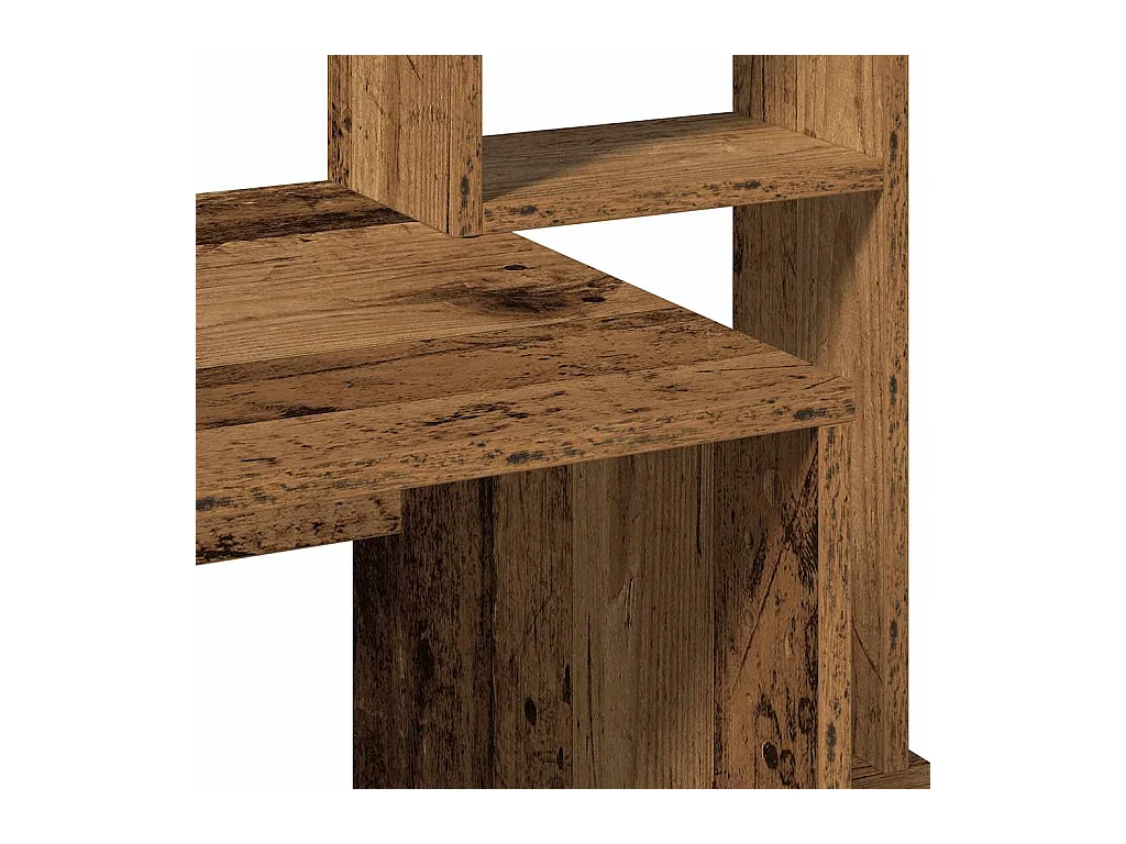 Bureau avec étagères vieux bois 100x45x140 cm bois d'ingénierie