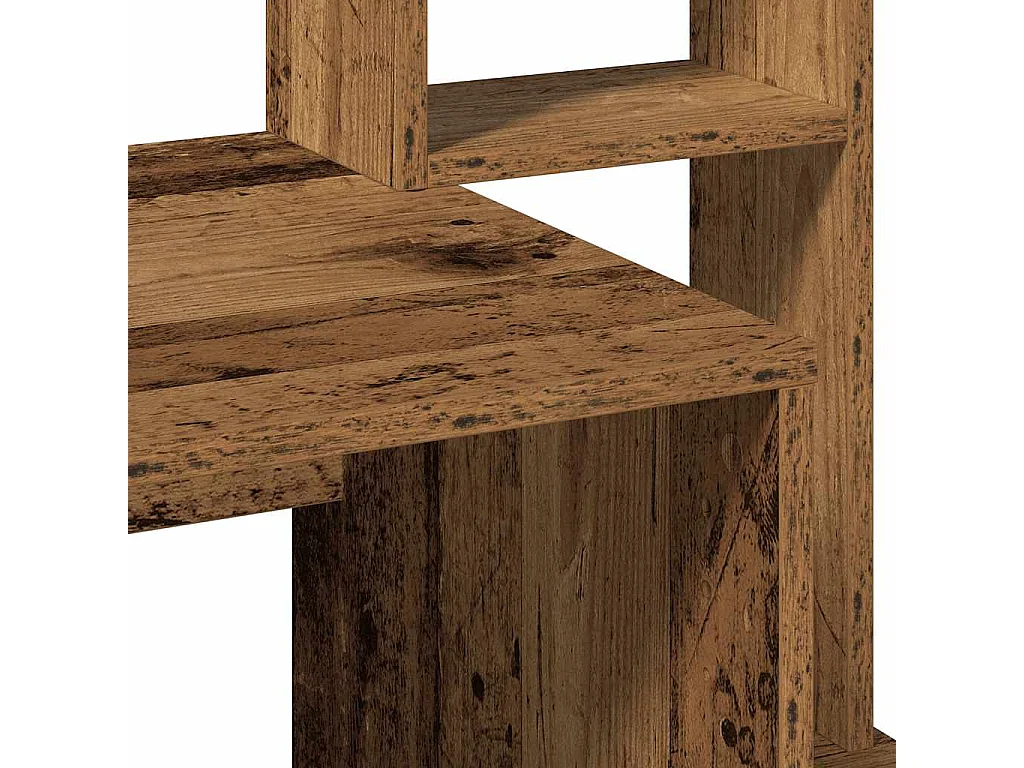 Bureau avec étagères vieux bois 100x45x140 cm bois d'ingénierie