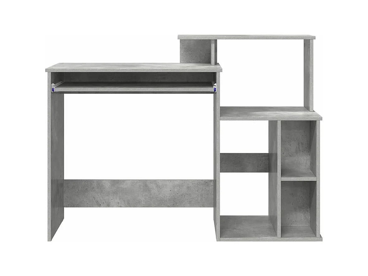 Bureau avec Rangement Gris béton 120.5 x 44 x 88.5 cm