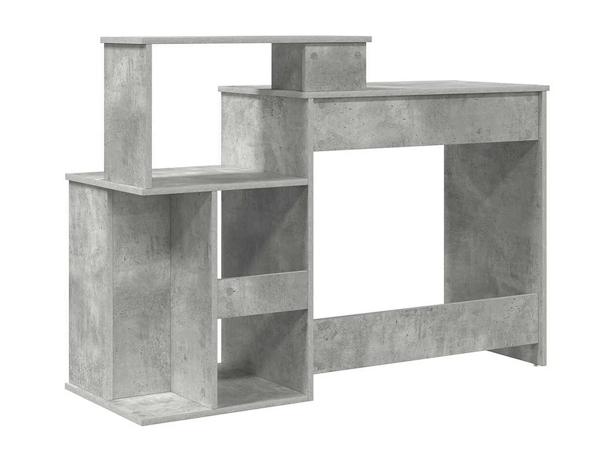 Bureau avec Rangement Gris béton 120.5 x 44 x 88.5 cm