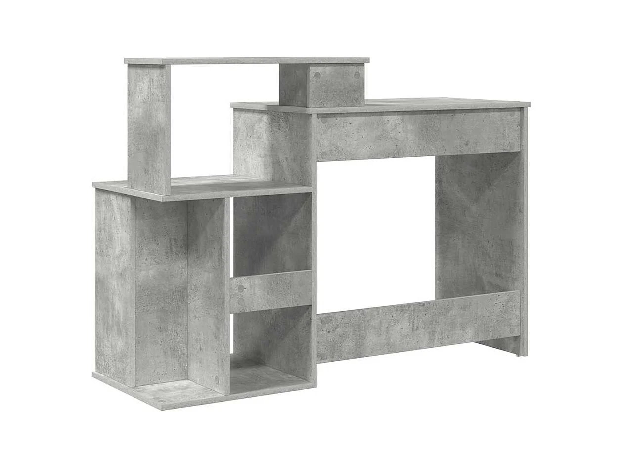 Bureau avec Rangement Gris béton 120.5 x 44 x 88.5 cm