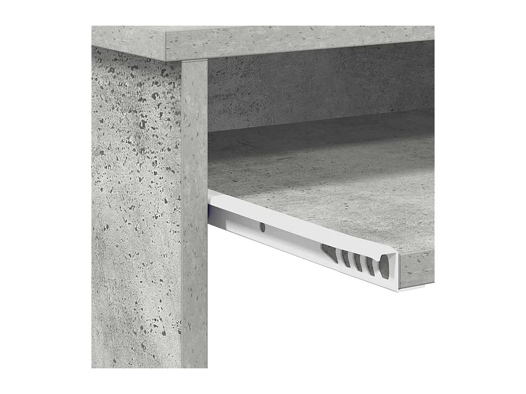 Bureau avec Rangement Gris béton 120.5 x 44 x 88.5 cm