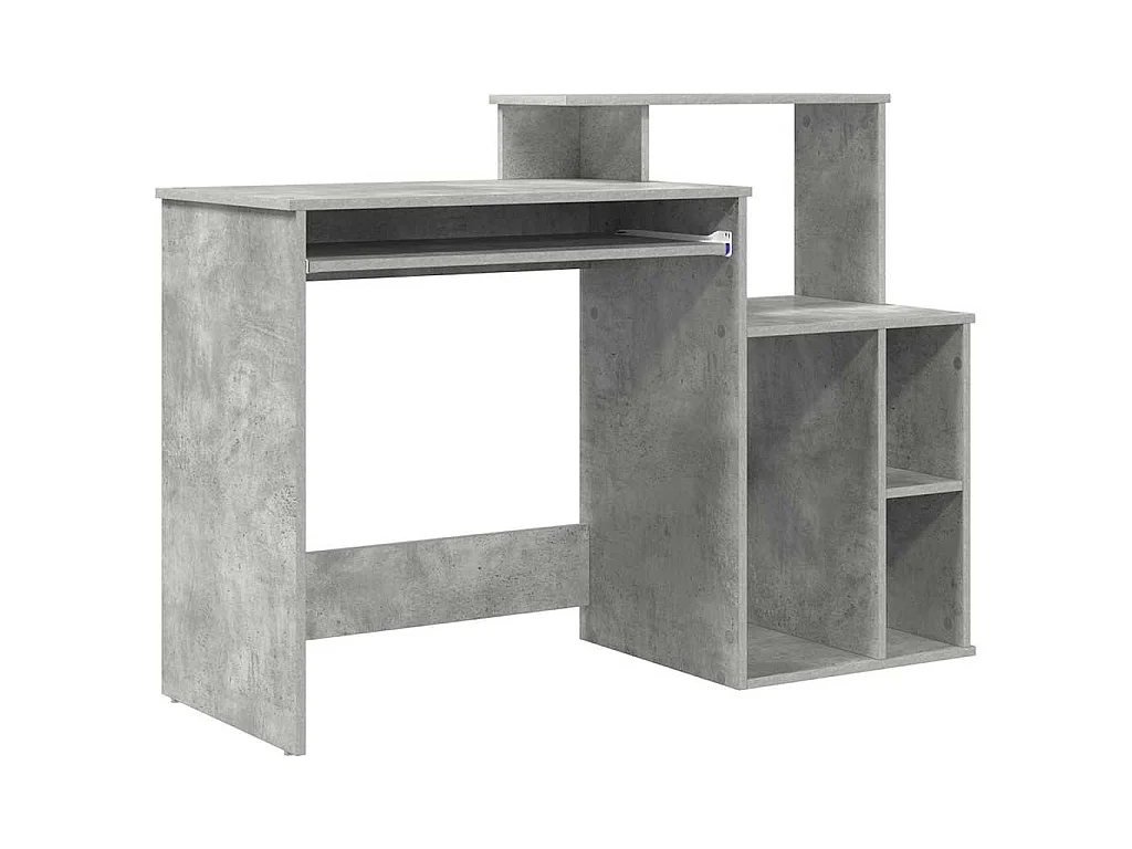 Bureau avec Rangement Gris béton 120.5 x 44 x 88.5 cm