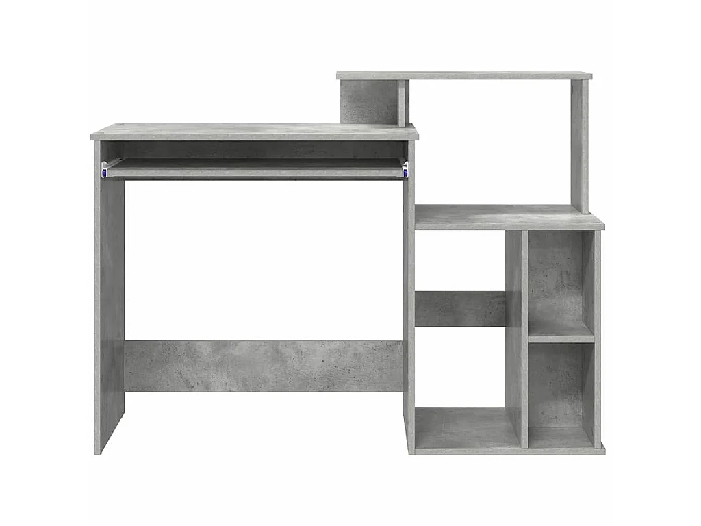 Bureau avec Rangement Gris béton 120.5 x 44 x 88.5 cm