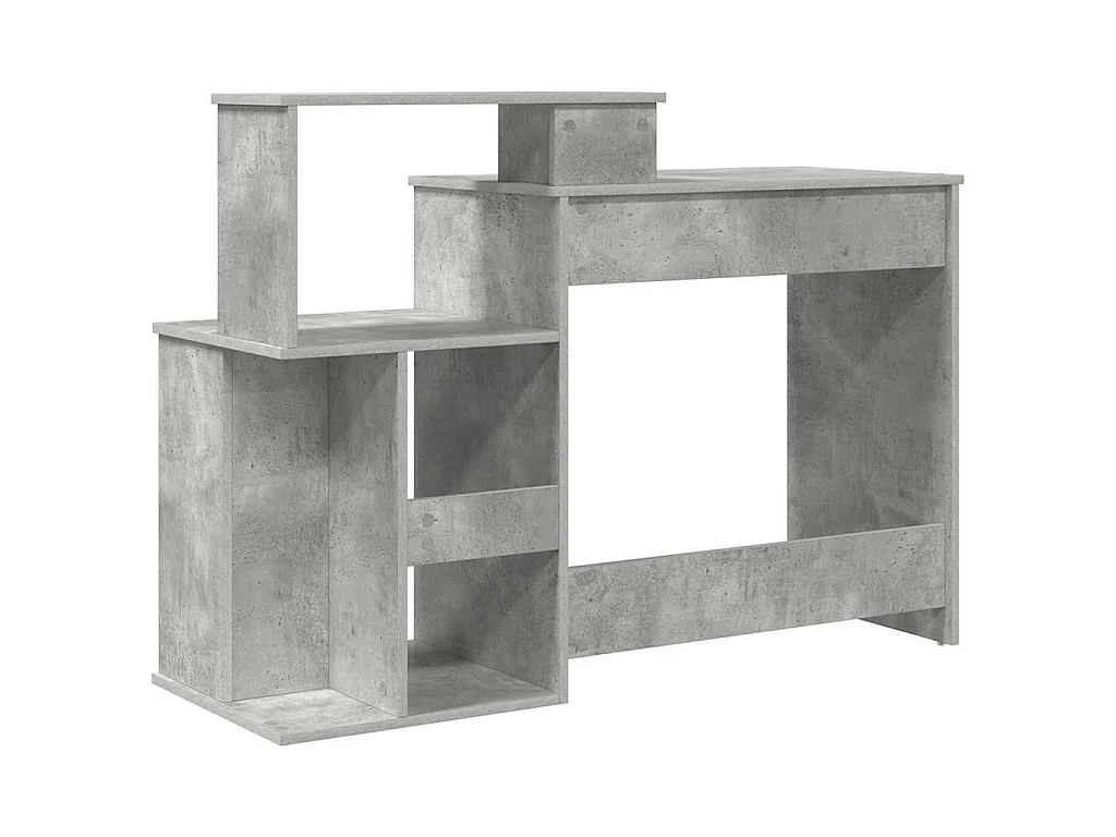 Bureau avec Rangement Gris béton 120.5 x 44 x 88.5 cm