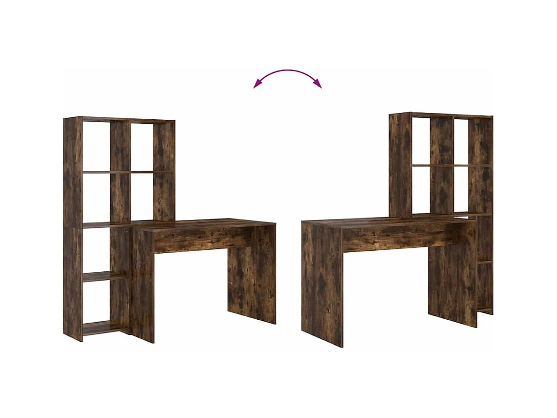 Bureau Chêne fumé 138.5 x 55 x 143 cm Bois d'ingénierie