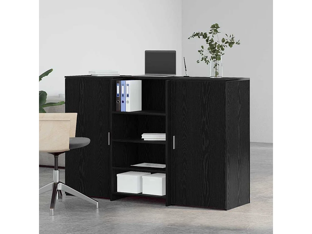 Mostrador de recepción roble negro 155x50x103,5 cm