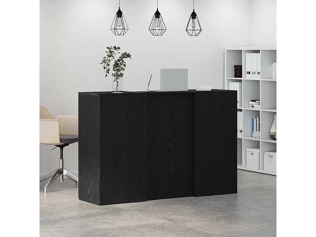 Mostrador de recepción roble negro 155x50x103,5 cm