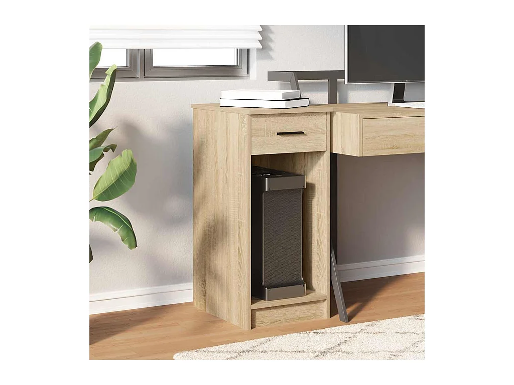 Support de tour d'ordinateur et tiroir chêne sonoma 35x45x77 cm