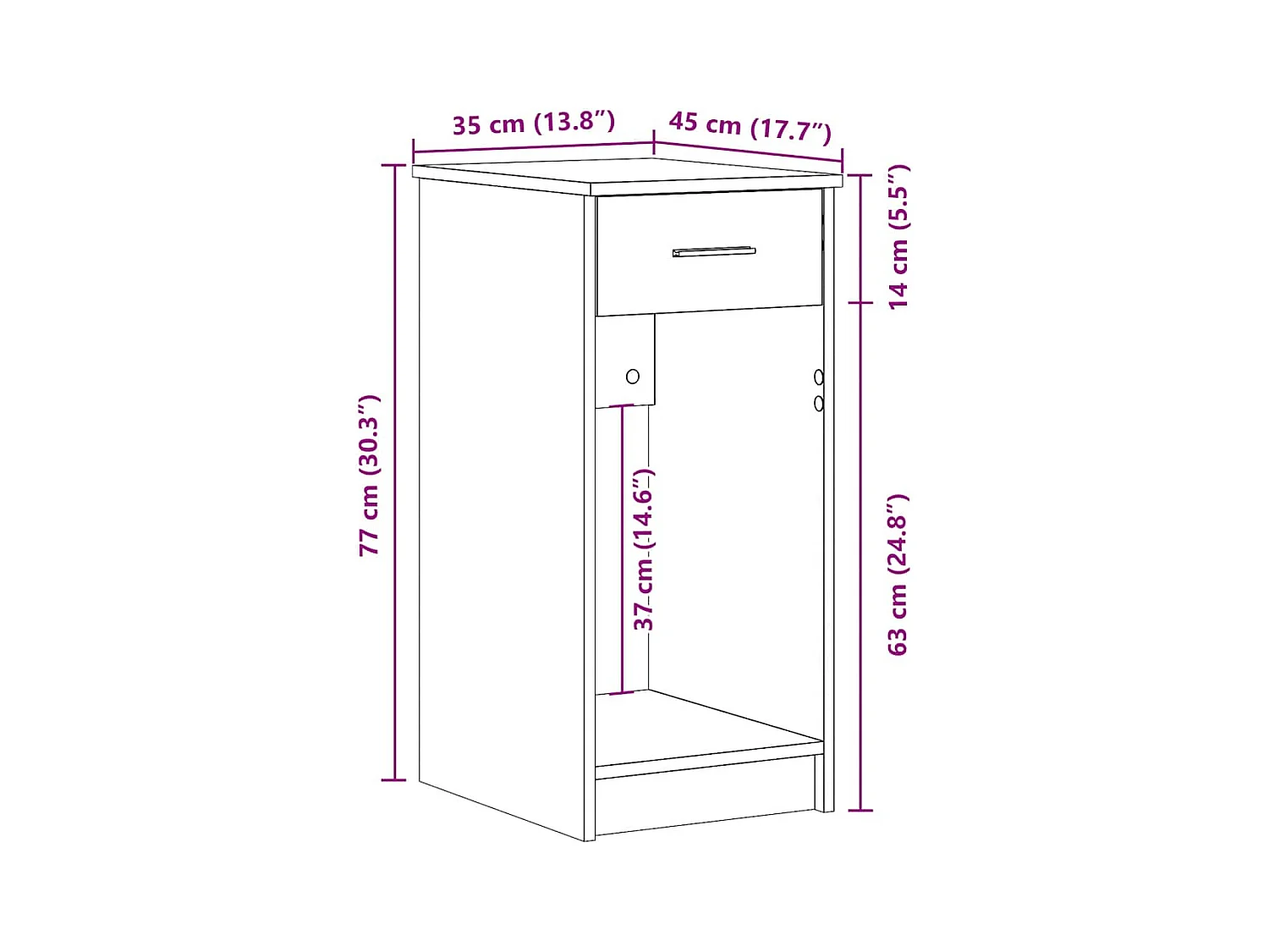 Support de tour d'ordinateur et tiroir chêne sonoma 35x45x77 cm