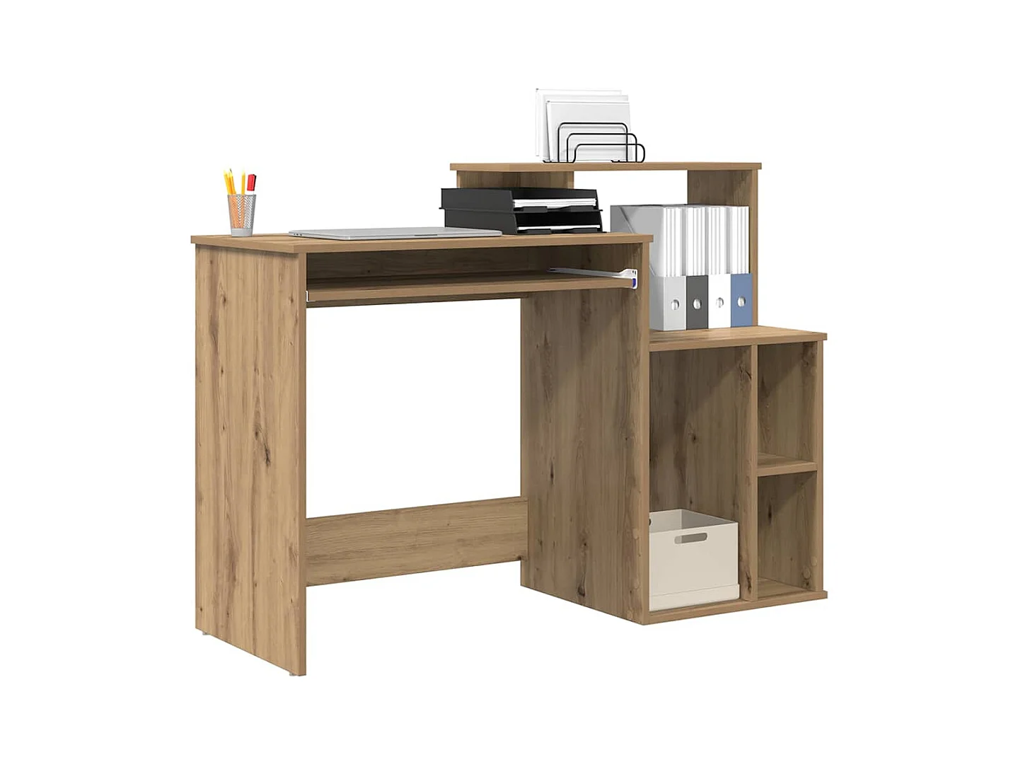 Bureau avec Rangement chêne artisanal 120.5 x 44 x 88.5 cm