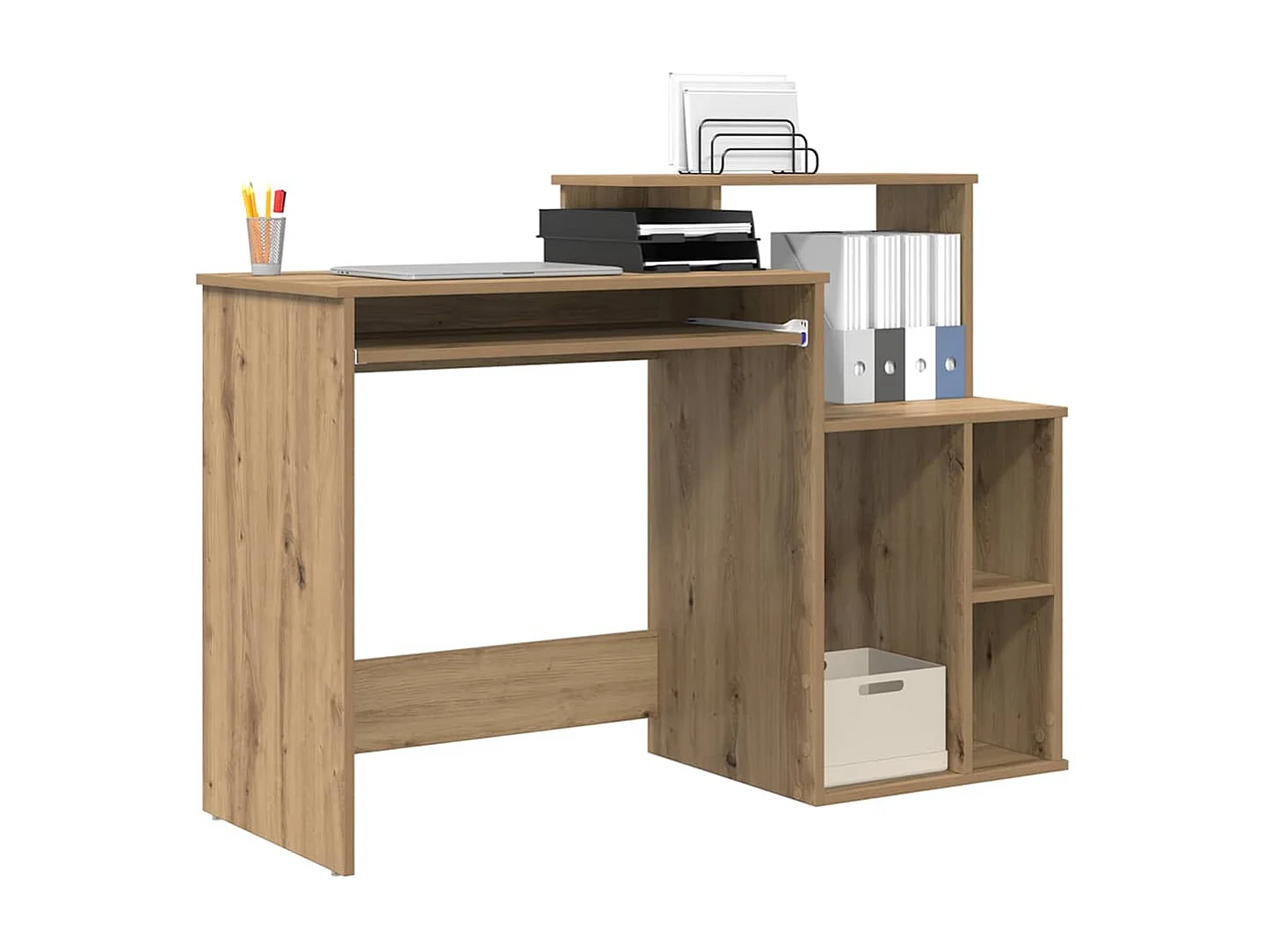 Bureau avec Rangement chêne artisanal 120.5 x 44 x 88.5 cm