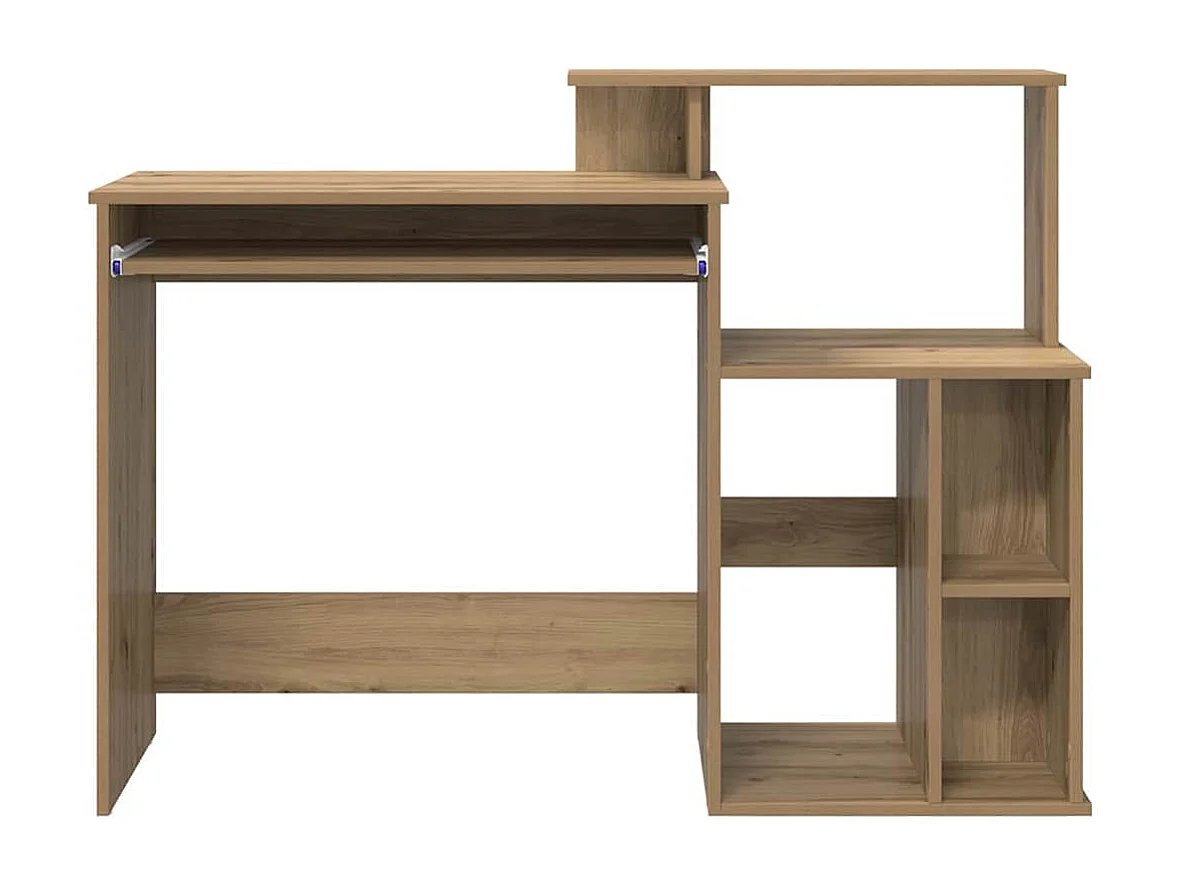 Bureau avec Rangement chêne artisanal 120.5 x 44 x 88.5 cm