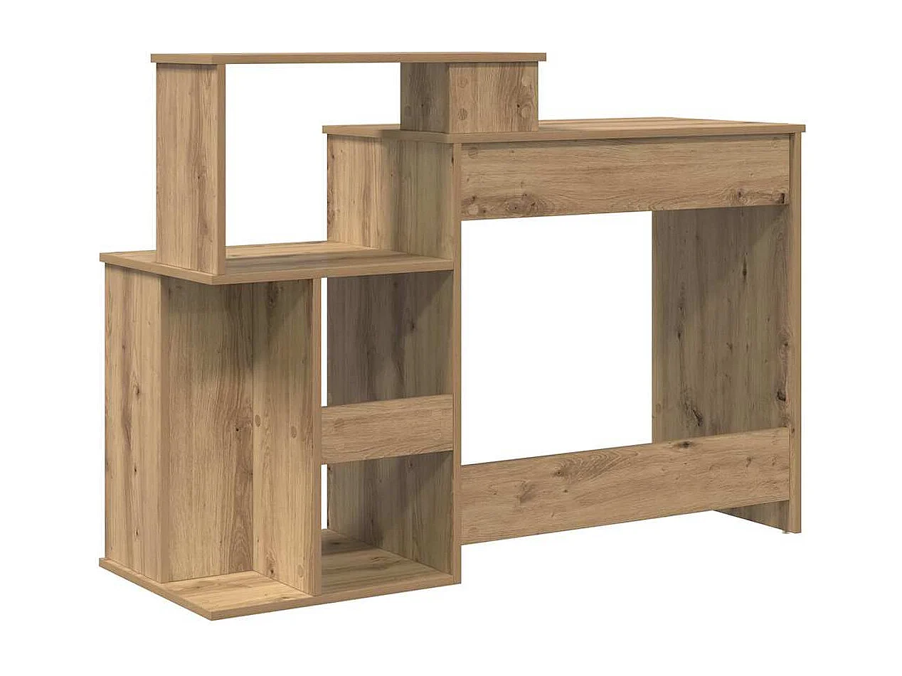 Bureau avec Rangement chêne artisanal 120.5 x 44 x 88.5 cm