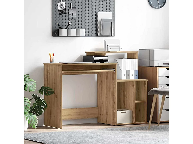 Bureau avec Rangement chêne artisanal 120.5 x 44 x 88.5 cm