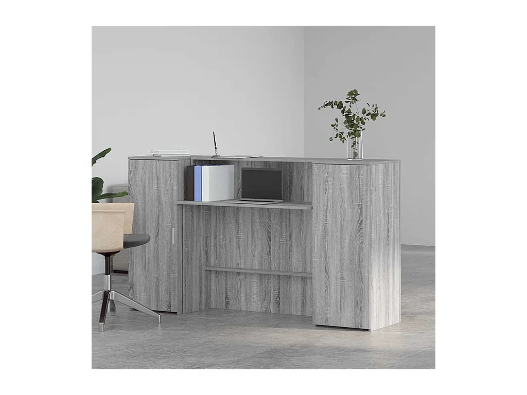 Bureau de réception sonoma gris 180x50x103,5 cm bois ingénierie