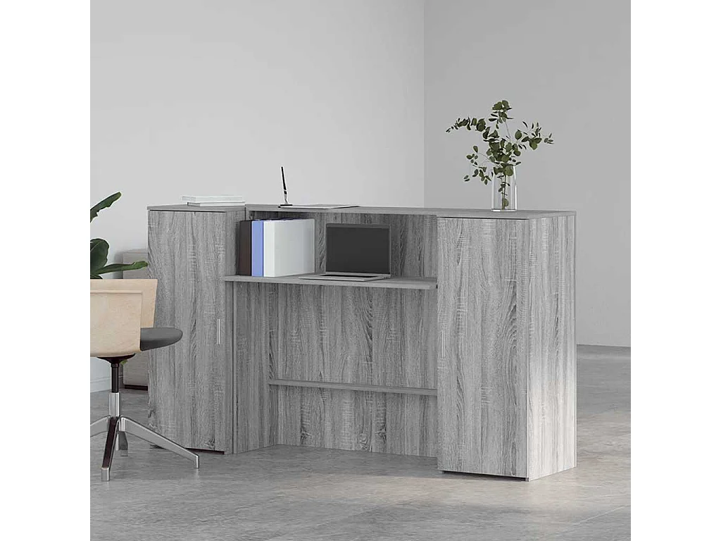 Bureau de réception sonoma gris 180x50x103,5 cm bois ingénierie