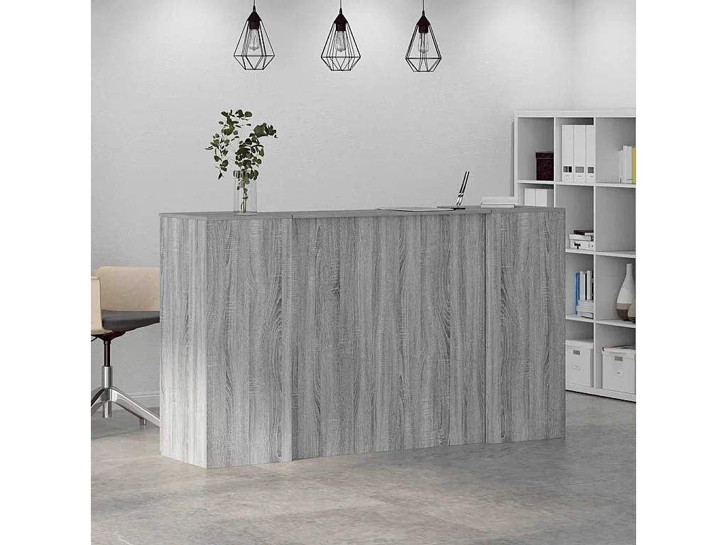 Bureau de réception sonoma gris 180x50x103,5 cm bois ingénierie