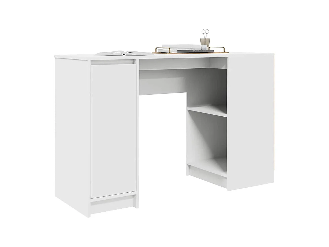 Bureau blanc 120x42x76 cm bois d'ingénierie