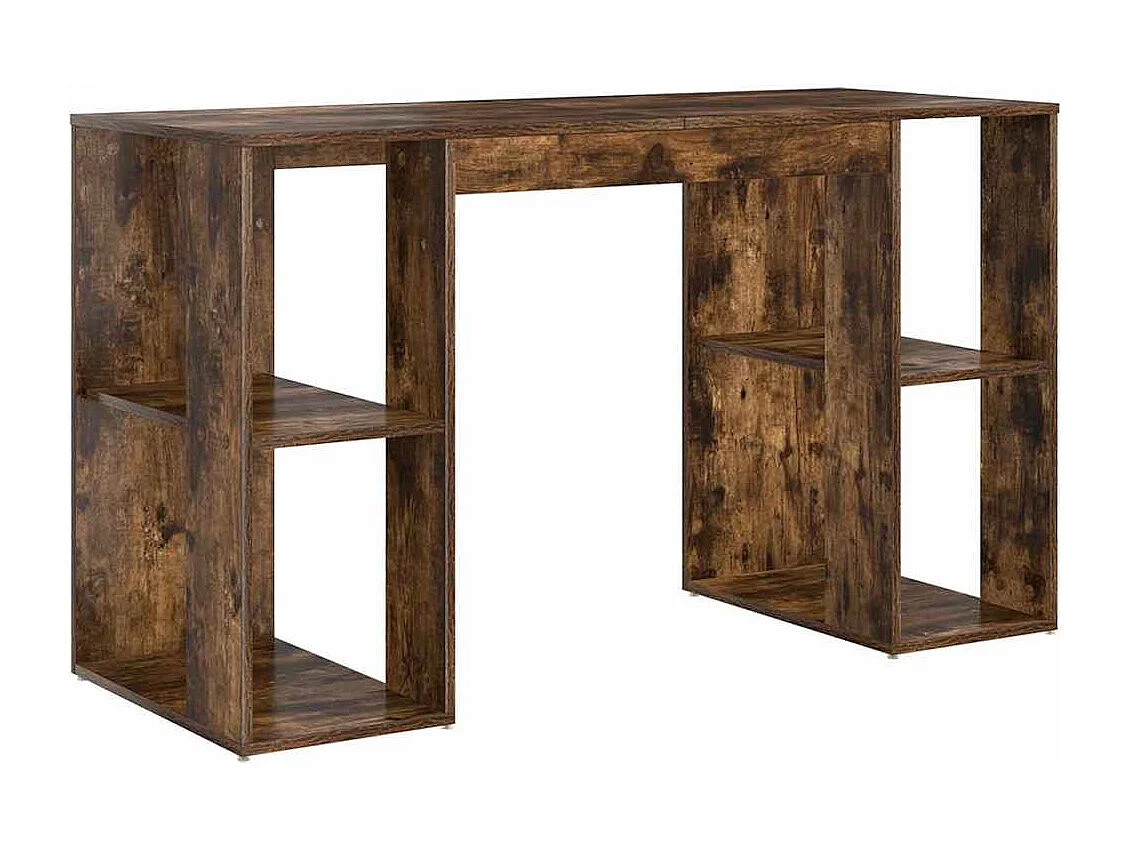 Bureau avec Rangement Chêne fumé 130 x 50,5 x 75 cm