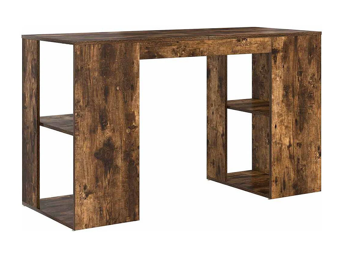 Bureau avec Rangement Chêne fumé 130 x 50,5 x 75 cm