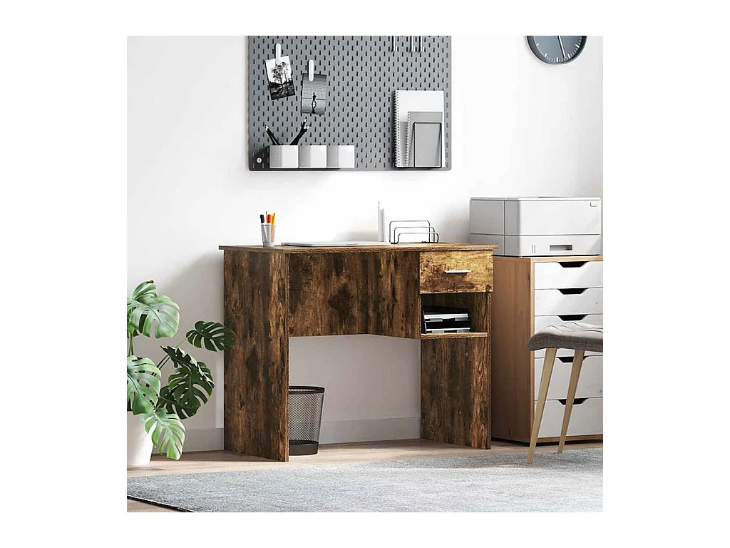 Escritorio Roble ahumado 90 x 49.5 x 75 cm Madera contrachapada