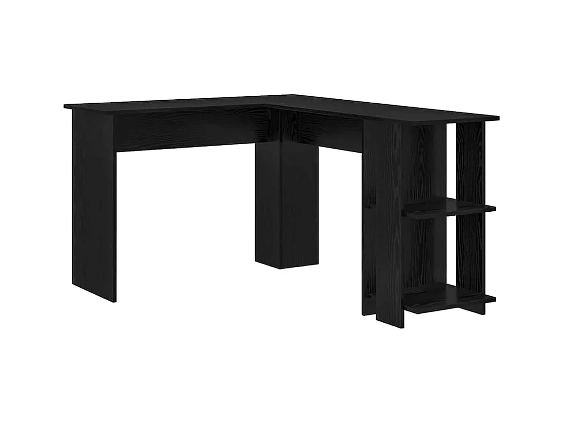 Mesa de Canto com Armazenamento com prateleira Carvalho preto