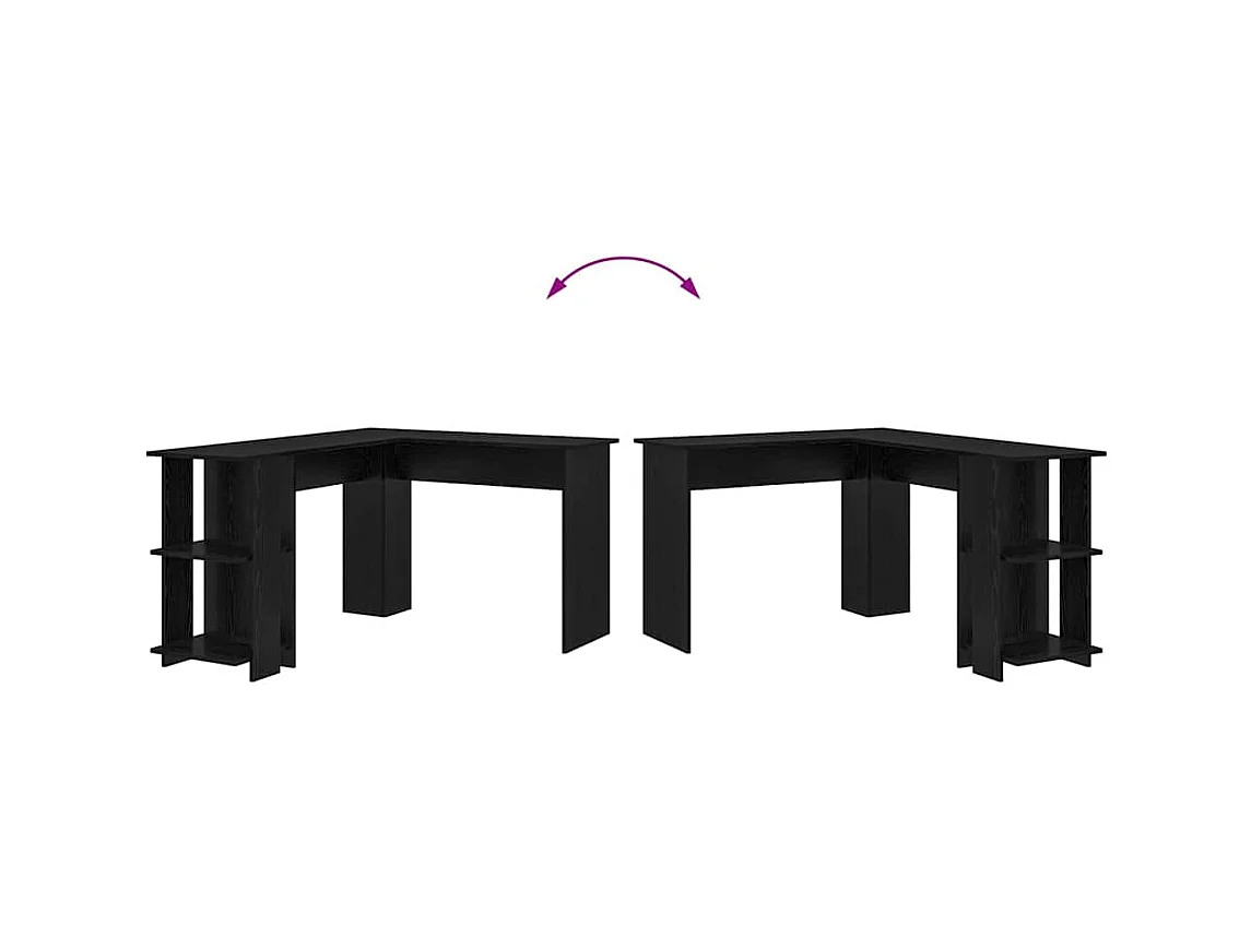 Mesa de Canto com Armazenamento com prateleira Carvalho preto